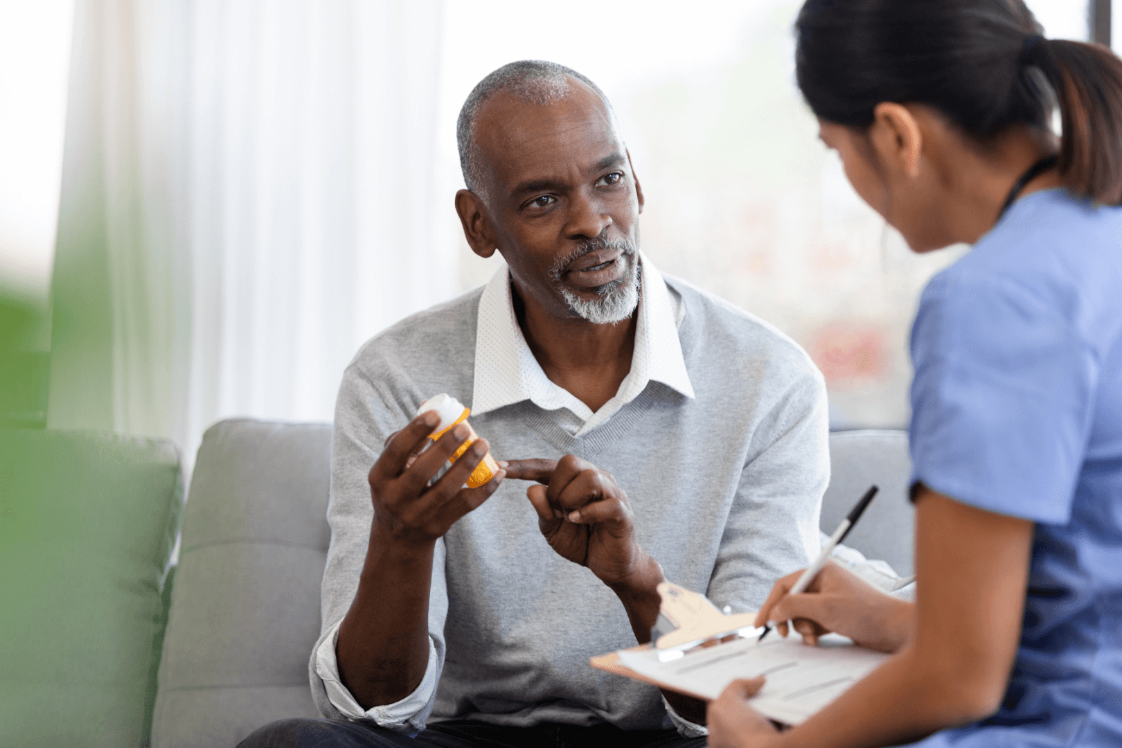 Patient asking nurse about medication