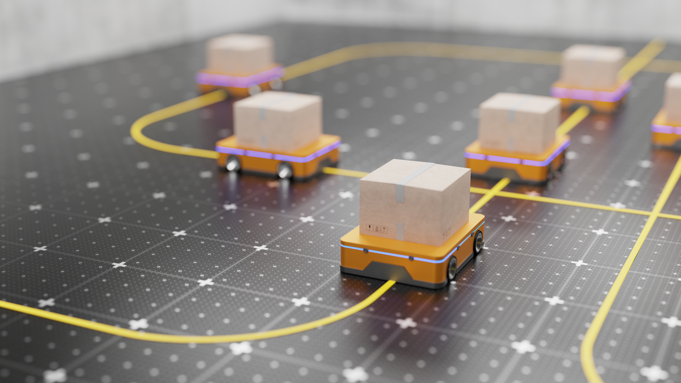 robots sorting packages