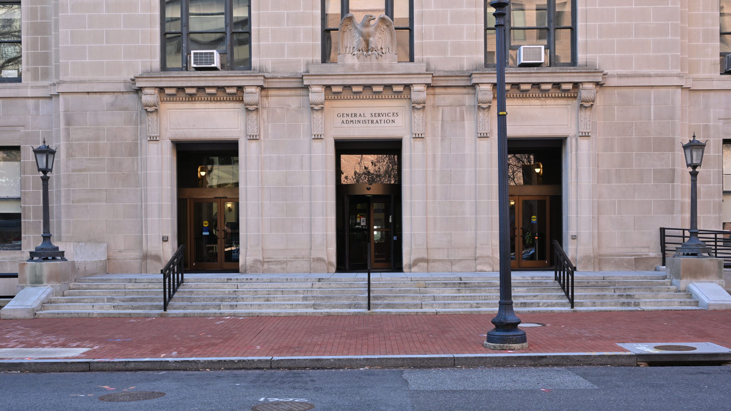 GSA headquarters building in Washington DC -- government agencies can use GSA Schedule and cooperative contracts to bypass standard RFP cycles when procuring POTS replacement solutions before AT&T copper retirement deadlines