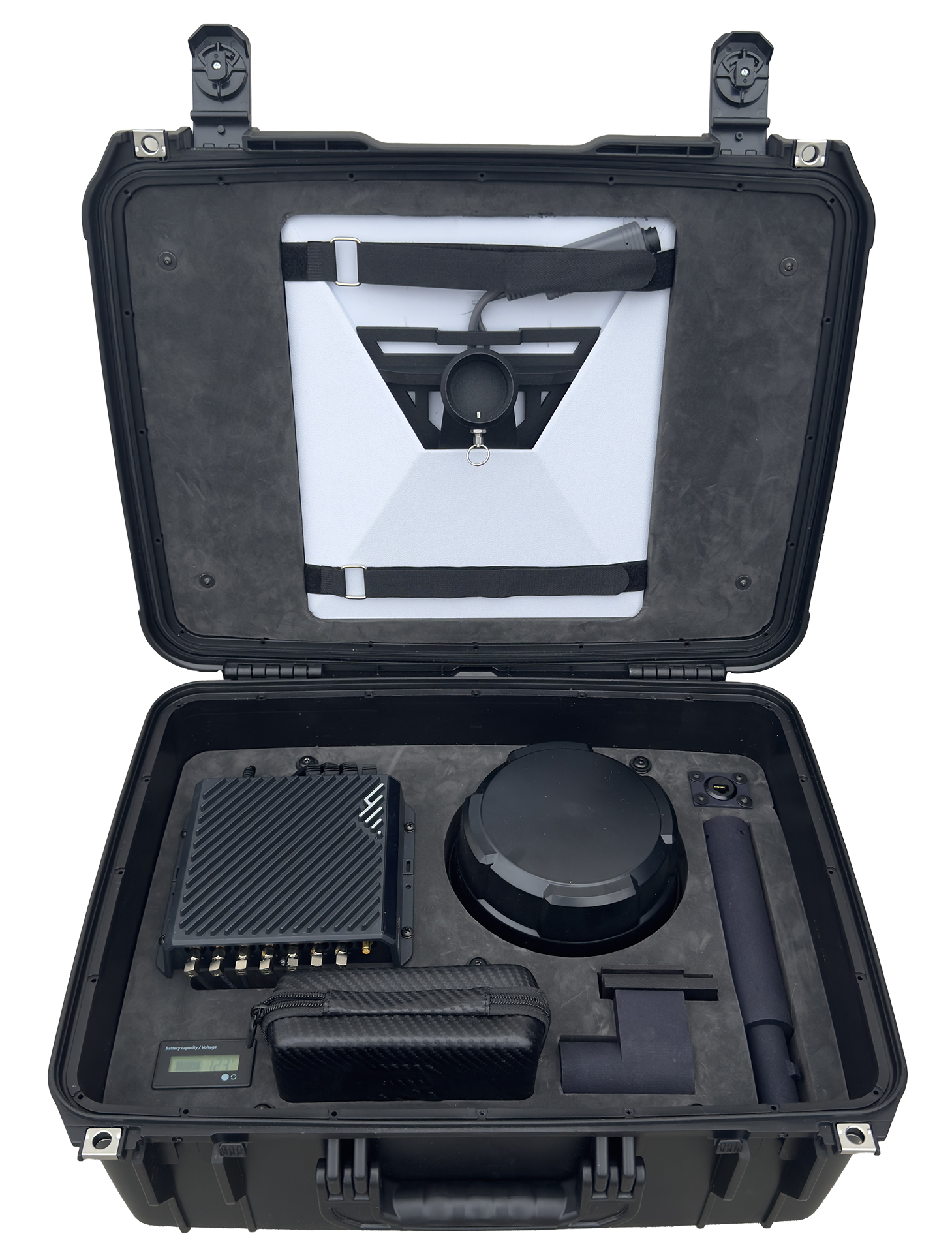 RCN Pop-Up Network Kit Starlink-Ready open case showing cellular plus satellite hybrid backhaul